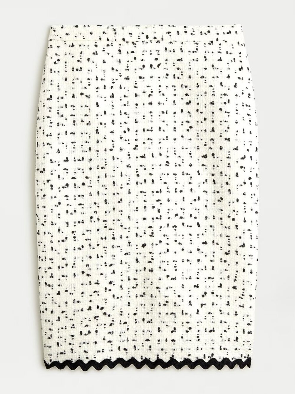 NWT J.Crew Pencil skirt 10P petite white ivory cream spotted tweed polka dot